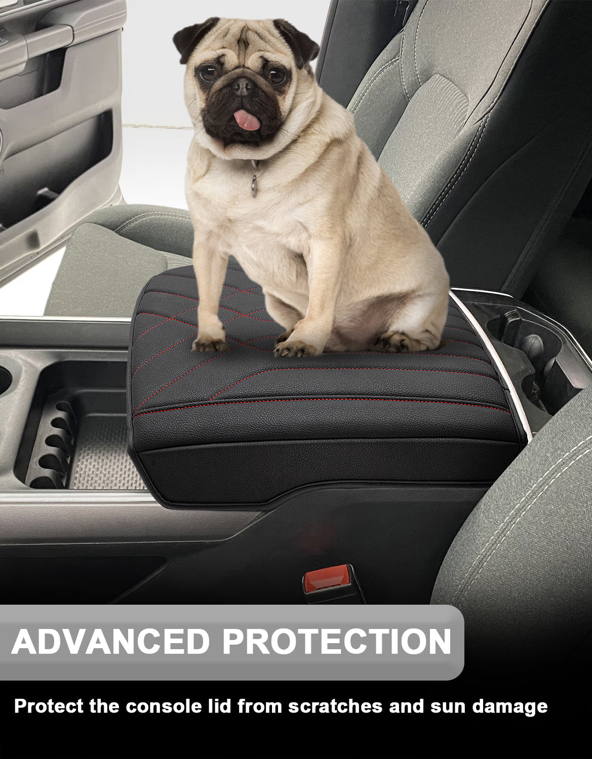 KBH Center Console Armrest Cover for Bucket Seat 2019-2025 Dodge Ram 1500 2500 3500