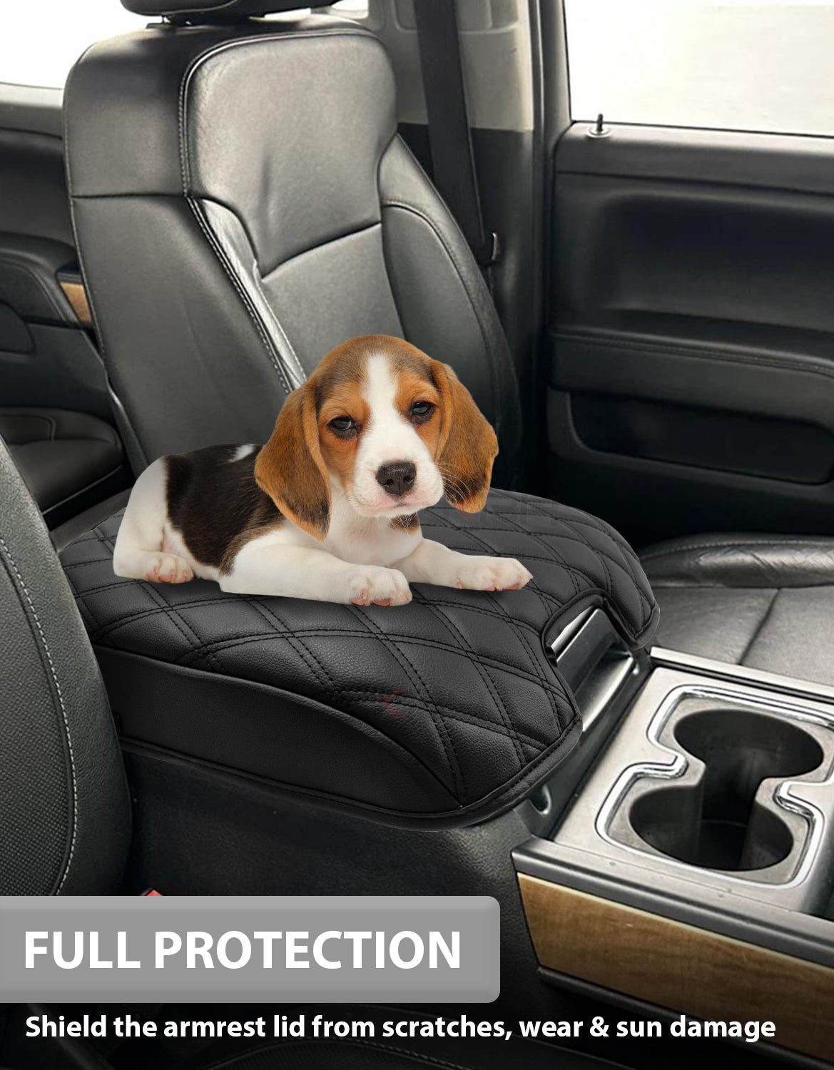 Center Console Armrest Cover for Bucket Seat 2014-2018 Chevy Silverado 1500/2500/3500,2014-2018 GMC Sierra 1500/2500/3500,2015-2020 Tahoe/Yukon/Suburban