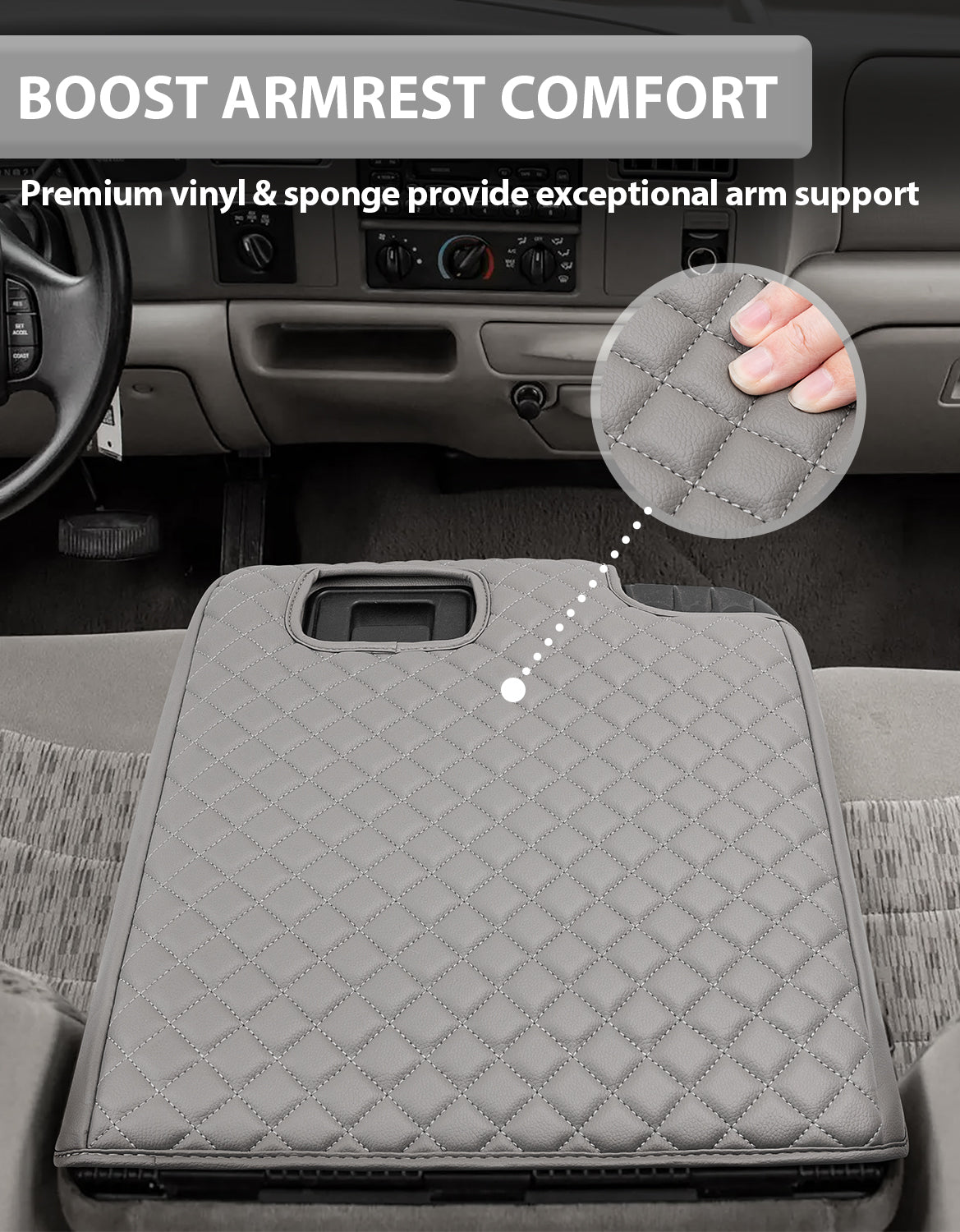 KBH Center Console Armrest Cover Pad for Jump Seat 1999-2001 Ford F250 F350 F450 Super Duty