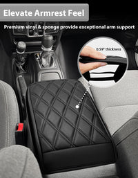 Center Console Armrest Cover for 2018-2025 Jeep Wrangler JL with Side Pockets