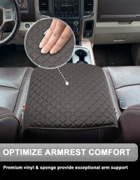 KBH Center Console Armrest Cover Pad Cushion Protector for Bucket Seat 2009-2018 Dodge RAM 1500 2500 3500