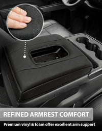 KBH Center Console Armrest Cover for Jump Seat 2014-2018 Chevy Silverado 1500 2500 3500,2014-2018 GMC Sierra 1500 2500 3500