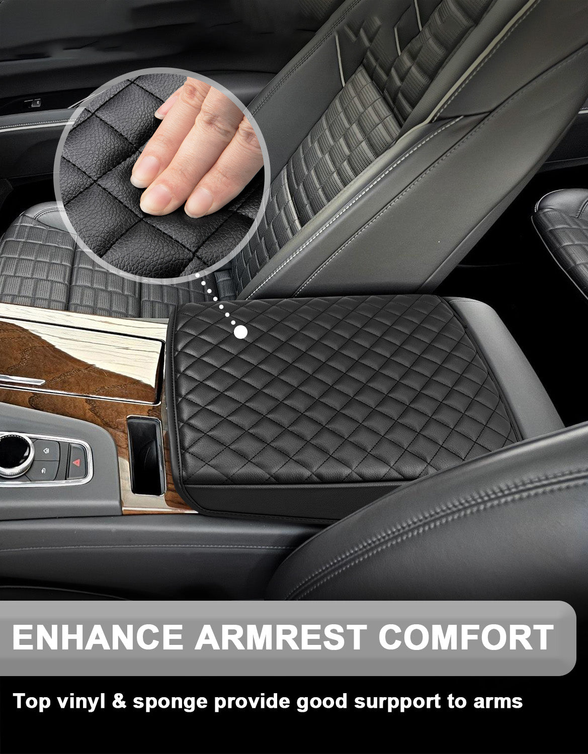 Center Console Lid Armrest Leather Cover Part For Cadillac Escalade 2015-2020 Center Console Lid Armrest Leather Cover Part For Cadillac Escalade 2015-2020