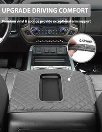 Center Console Armrest Cover Pad for Bucket Seat 2014-2018 Chevy Silverado 1500 2500 3500,2014-2018 GMC Sierra 1500 2500 3500,2015-2020 Tahoe/Yukon/Suburban
