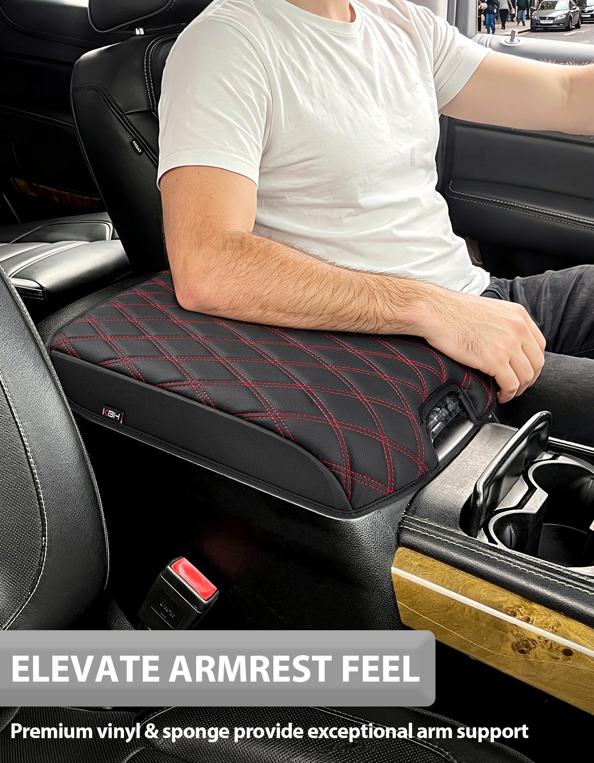 Center Console Armrest Cover for Bucket Seat 2014-2018 Chevy Silverado 1500/2500/3500,2014-2018 GMC Sierra 1500/2500/3500,2015-2020 Tahoe/Yukon/Suburban