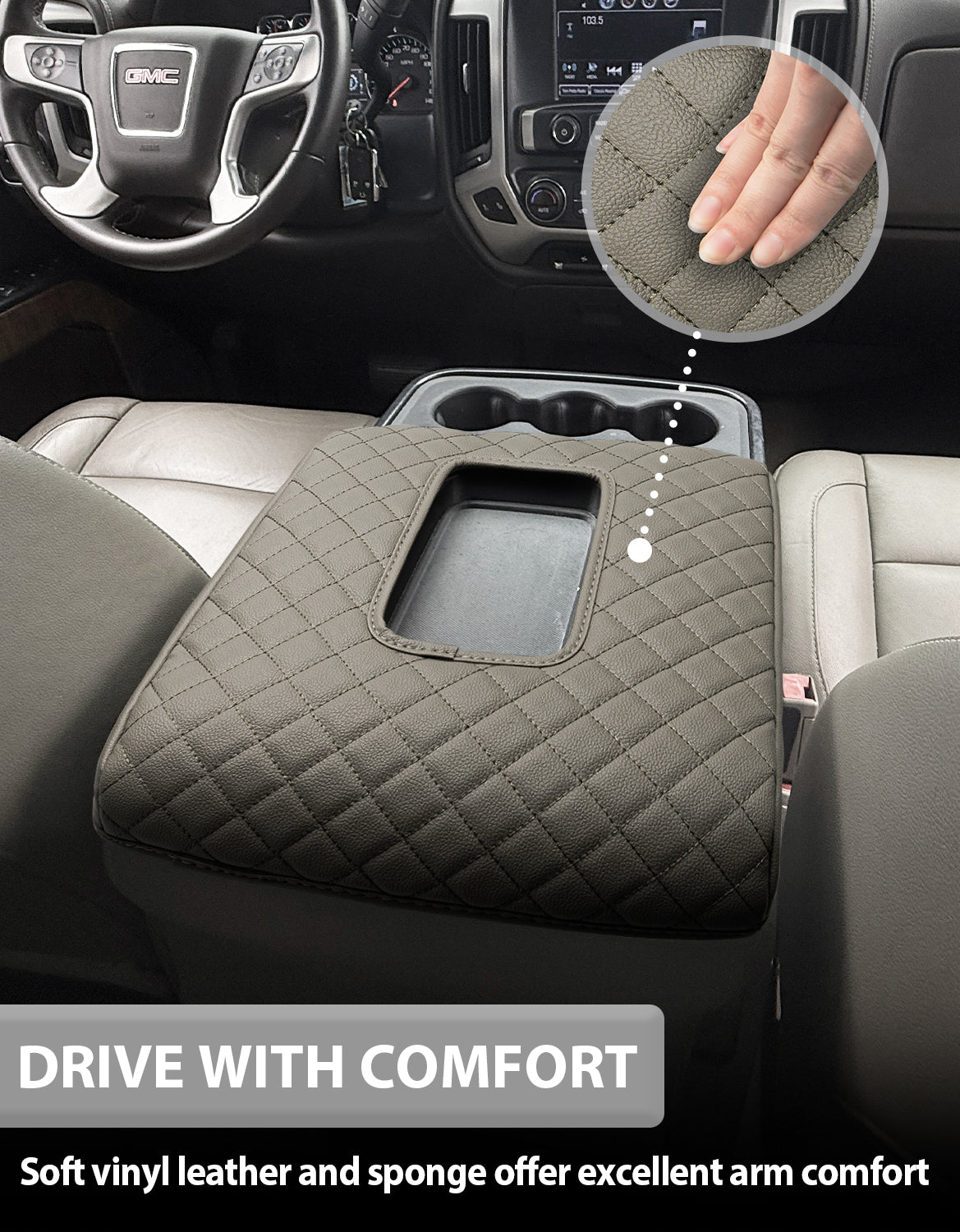 Center Console Armrest Cover for Jump Seat 2014-2018 Chevy Silverado 1500 2500 3500,2014-2018 GMC Sierra 1500 2500 3500