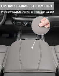 KBH Center Console Cushion Cover for  Bucket Seat 2019-2025 GMC Sierra 1500 2500 3500,2019-2025 Chevy Silverado 1500 2500 3500, 2021-2025 Tahoe/Suburban/Yukon