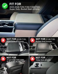 Center Console Cover Pad for Bucket Seat 2023-2026 Ford F250 F350 F450 F550 Super Duty