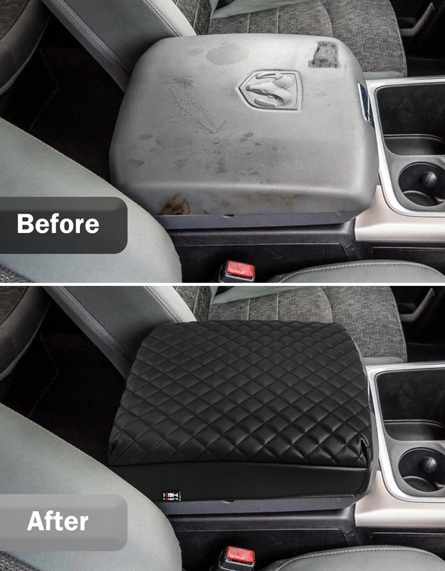 KBH Center Console Armrest Cover Pad Cushion Protector for Bucket Seat 2009-2018 Dodge RAM 1500 2500 3500