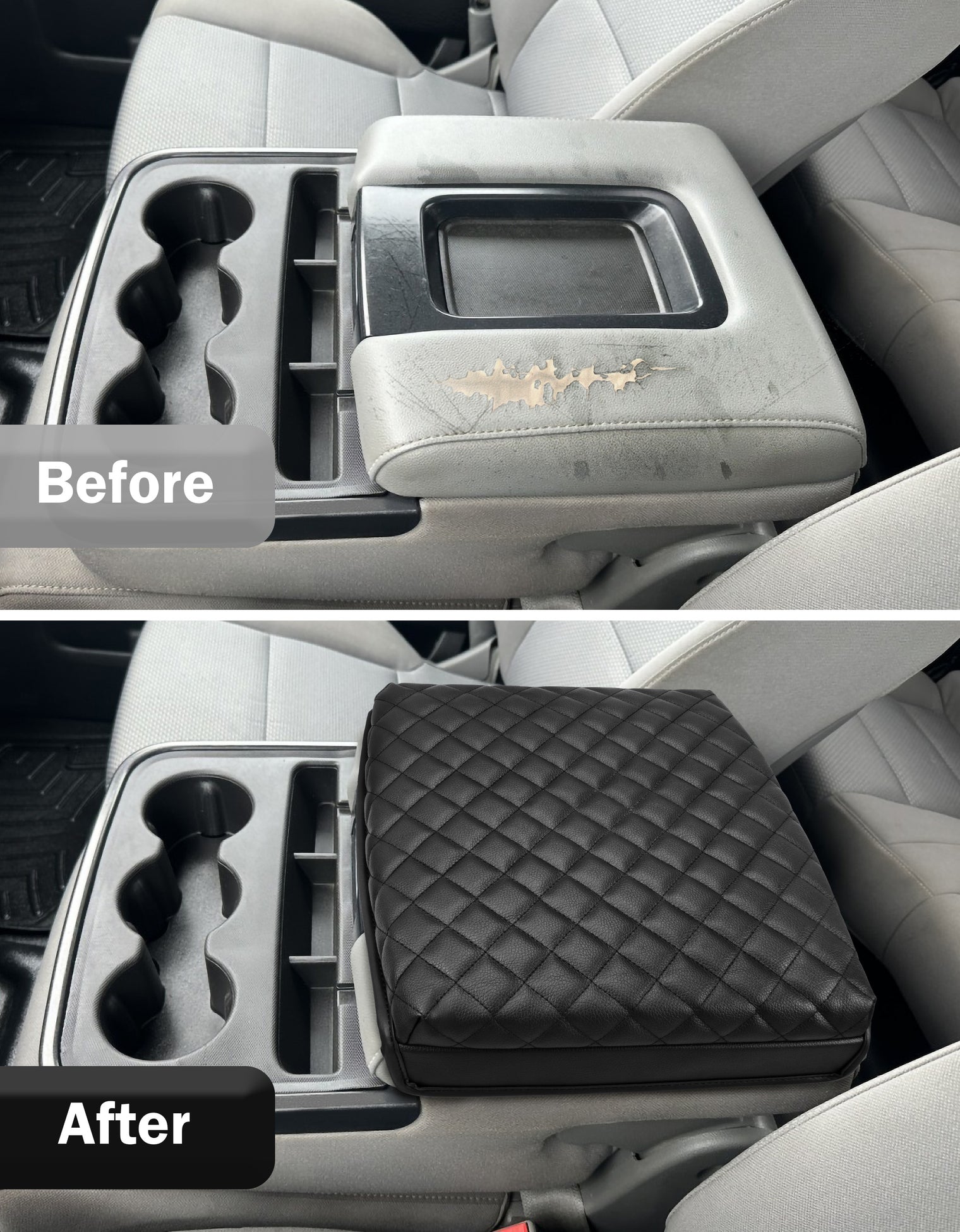 KBH Center Console Armrest Cover Cushion Pad for Jump Seat 2014-2018 Chevy Silverado 1500 2500 3500 & GMC Sierra 1500 2500 3500
