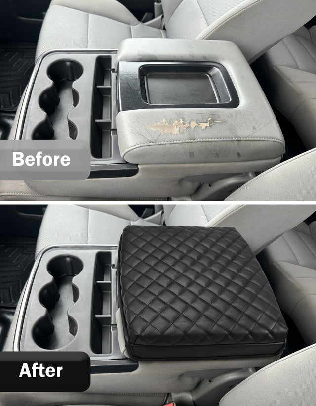 KBH Center Console Armrest Cover Cushion Pad for Jump Seat 2014-2018 Chevy Silverado 1500 2500 3500 & GMC Sierra 1500 2500 3500