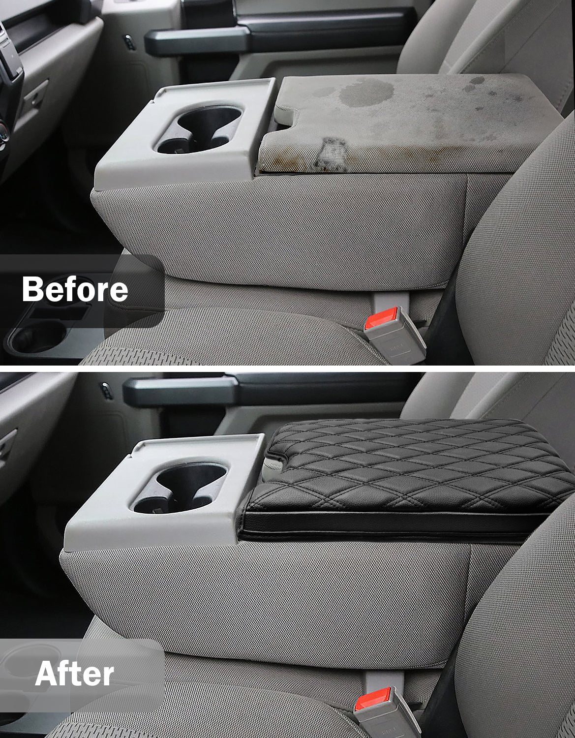 KBH Center Console Armrest Cover Pad for Jump Seat 2015-2025 Ford F150, 2017-2025 Ford F250 F350 F450 Super Duty