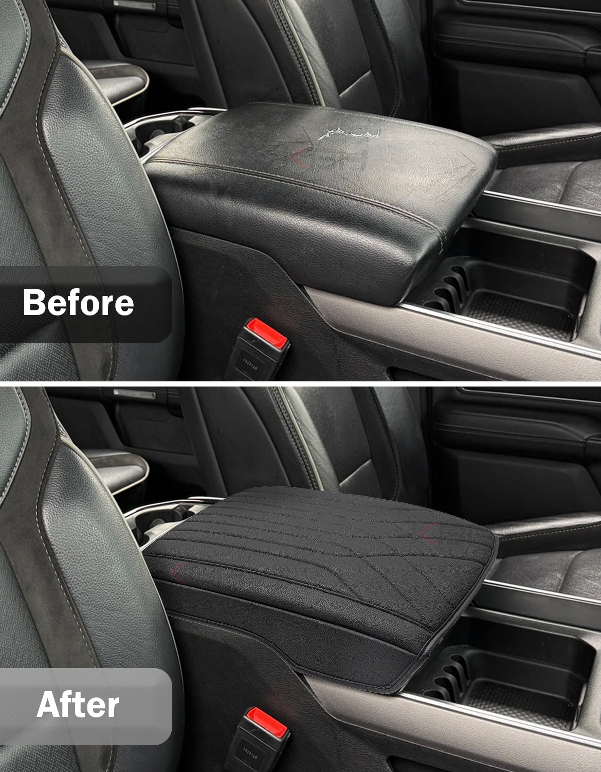 Center Console Armrest Cover for Bucket Seat 2019-2026 Dodge Ram 1500 2500 3500