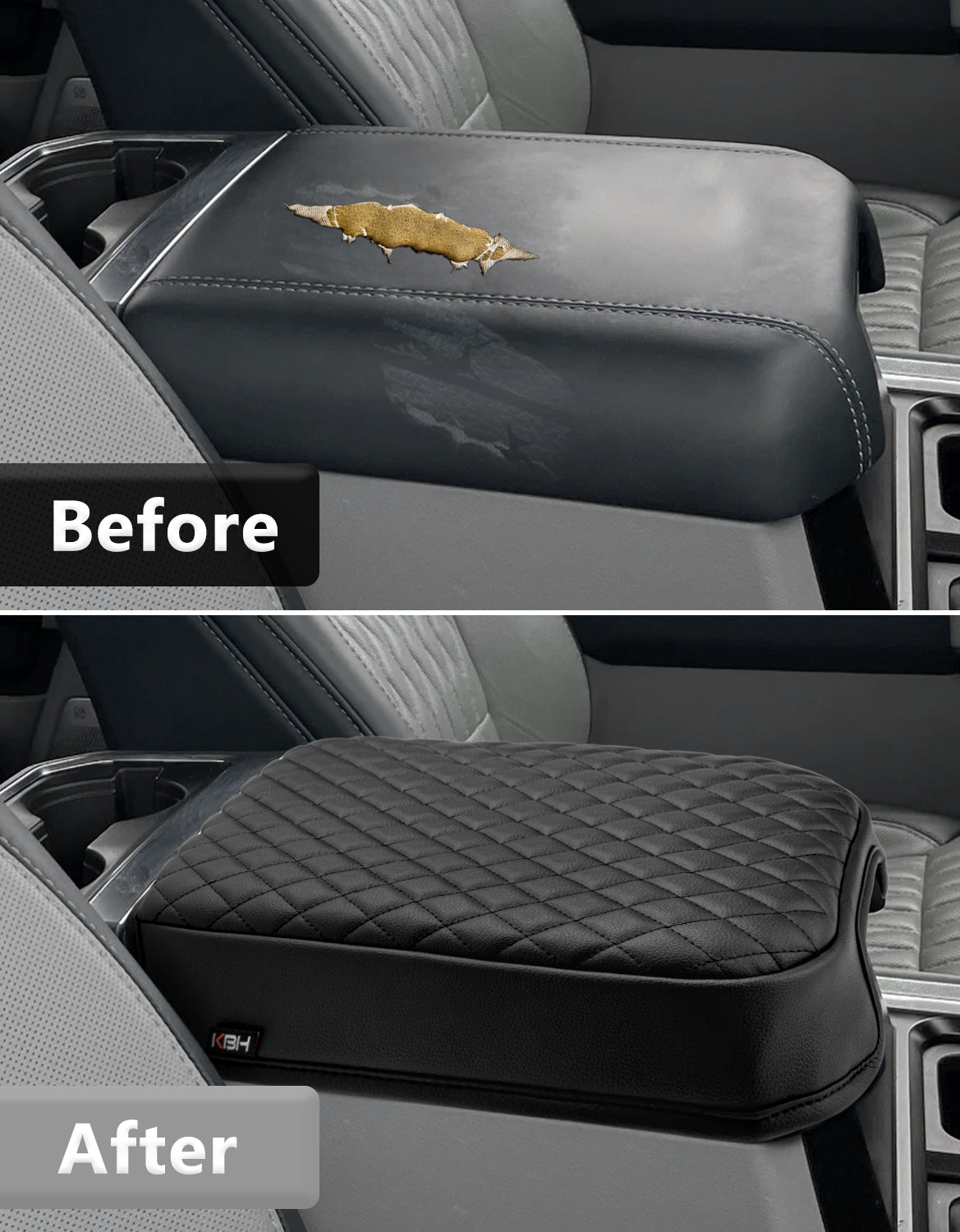 Center Console Cover Pad for Bucket Seat 2023-2026 Ford F250 F350 F450 F550 Super Duty