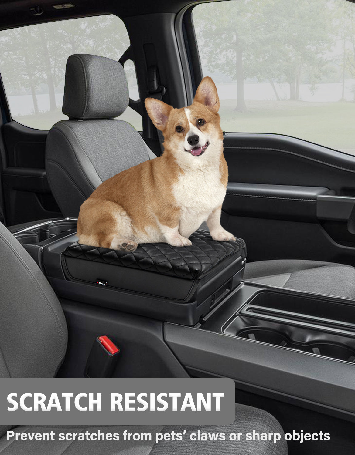 KBH Center Work Surface Console Armrest Cover Pad for Bucket Seat 2021-2024 Ford F-150