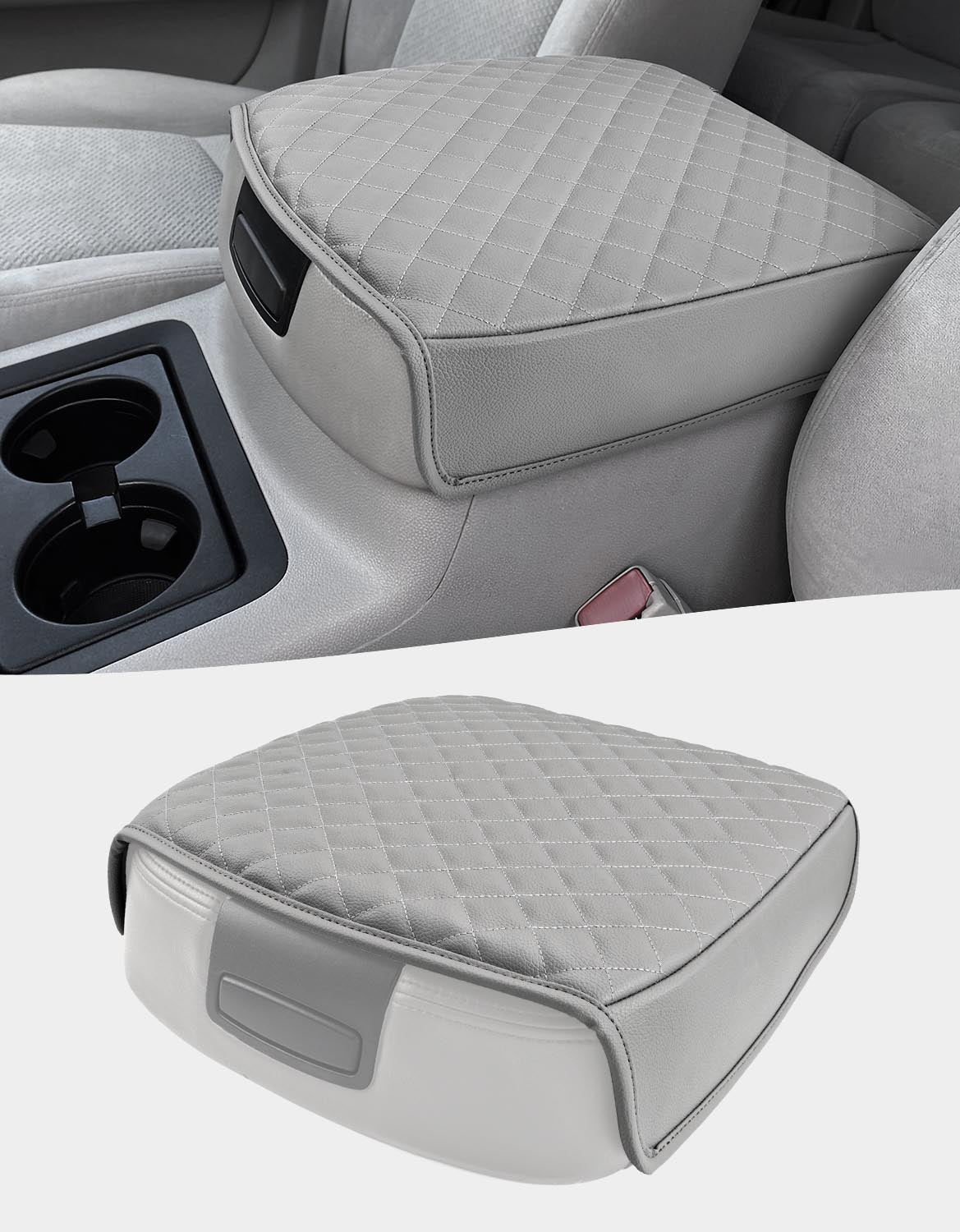 KBH Center Console Armrest Cover Pad Cushion Protector for 2007-2014 Chevy Avalanche/Silverado/Suburban/Tahoe & GMC Sierra/Yukon