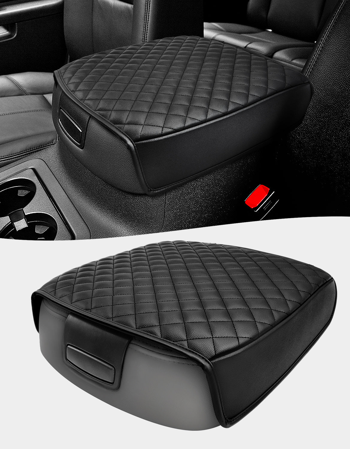 KBH Center Console Armrest Cover Pad for Bucket Seat 2007-2014 Chevy Silverado 1500 2500 3500/Avalanche/Suburban/Tahoe &  GMC Sierra 1500 2500 3500/Yukon