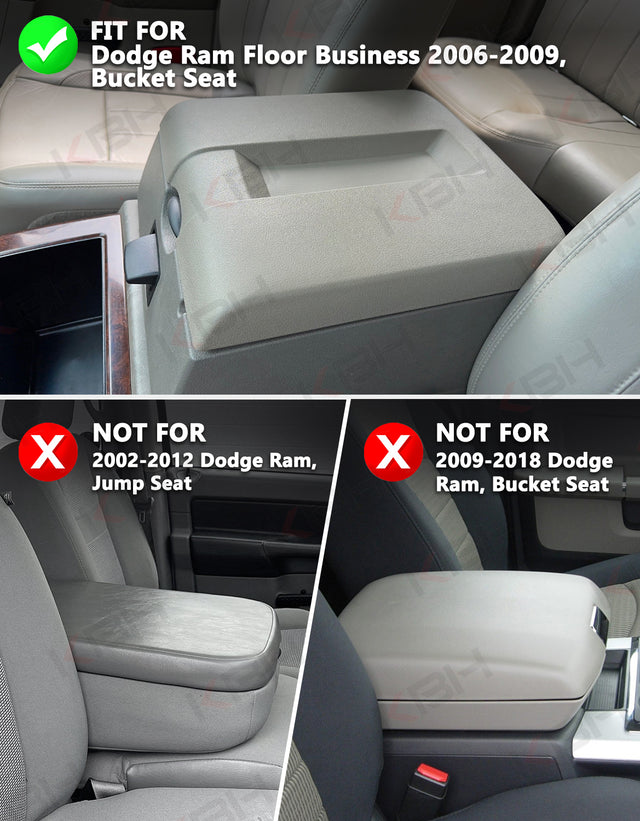 Center Console Armrest Cover Pad for Bucket Seat Dodge Ram Floor Business 2006-2009 Dodge Ram Floor Business