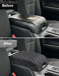 KBH Center Console Armrest Cover Pad for Bucket Seat 2015-2020 Ford F150, 2017-2022 F250 F350 F450 F550 Super Duty, 2018-2024 Ford Expedition