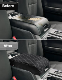 KBH Center Console Armrest Cover Pad for Bucket Seat 2015-2020 Ford F150, 2017-2022 F250 F350 F450 F550 Super Duty, 2018-2024 Ford Expedition