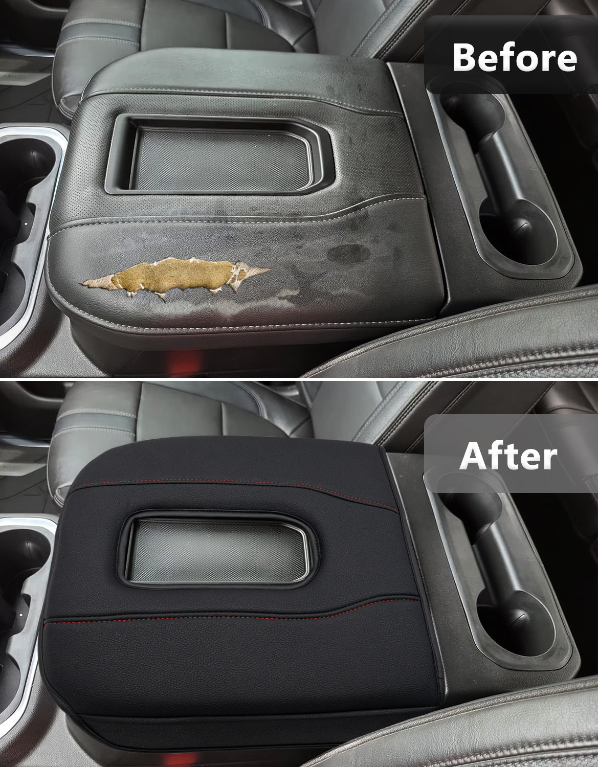 KBH Center Console Cushion Cover for Bucket Seat 2019-2025 GMC Sierra 1500 2500 3500,2019-2025 Chevy Silverado 1500 2500 3500, 2021-2025 Tahoe/Suburban/Yukon