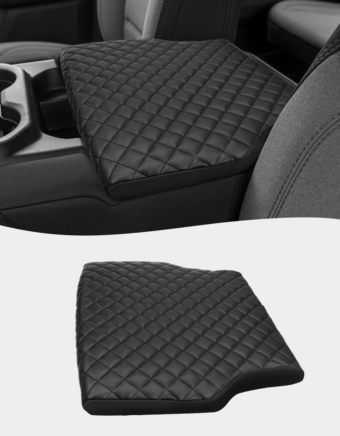 KBH Black Center Console Armrest Cover for Dodge Ram 1500 2019-2025