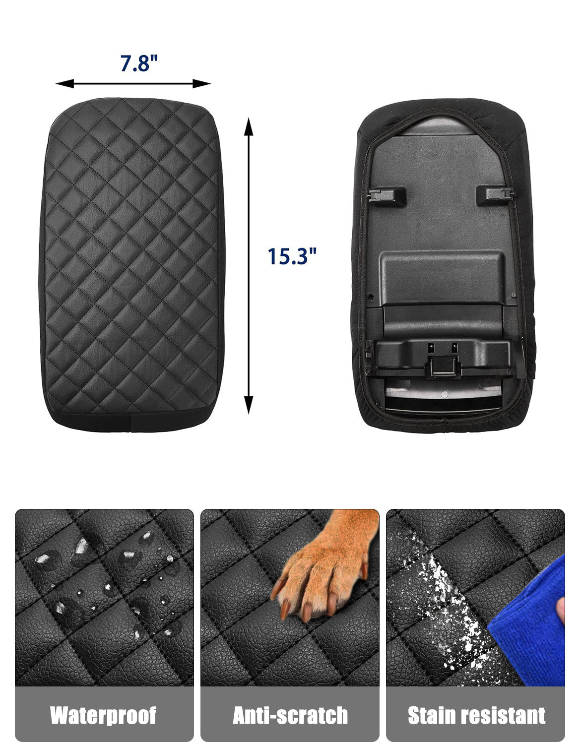 KBH Black Center Console Cover for Toyota Avalon 2013-2018