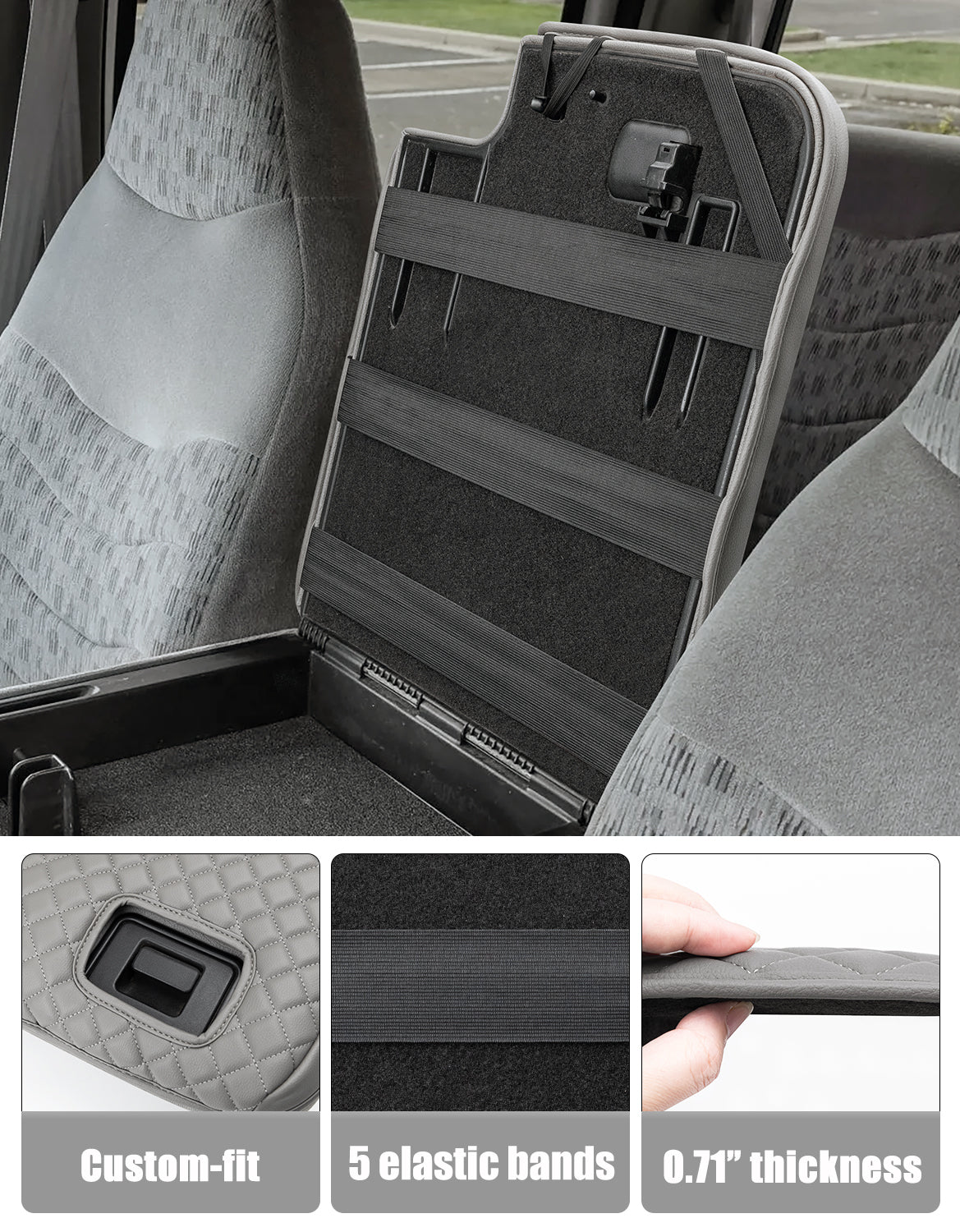 KBH Center Console Armrest Cover Pad for Jump Seat 1999-2001 Ford F250 F350 F450 Super Duty