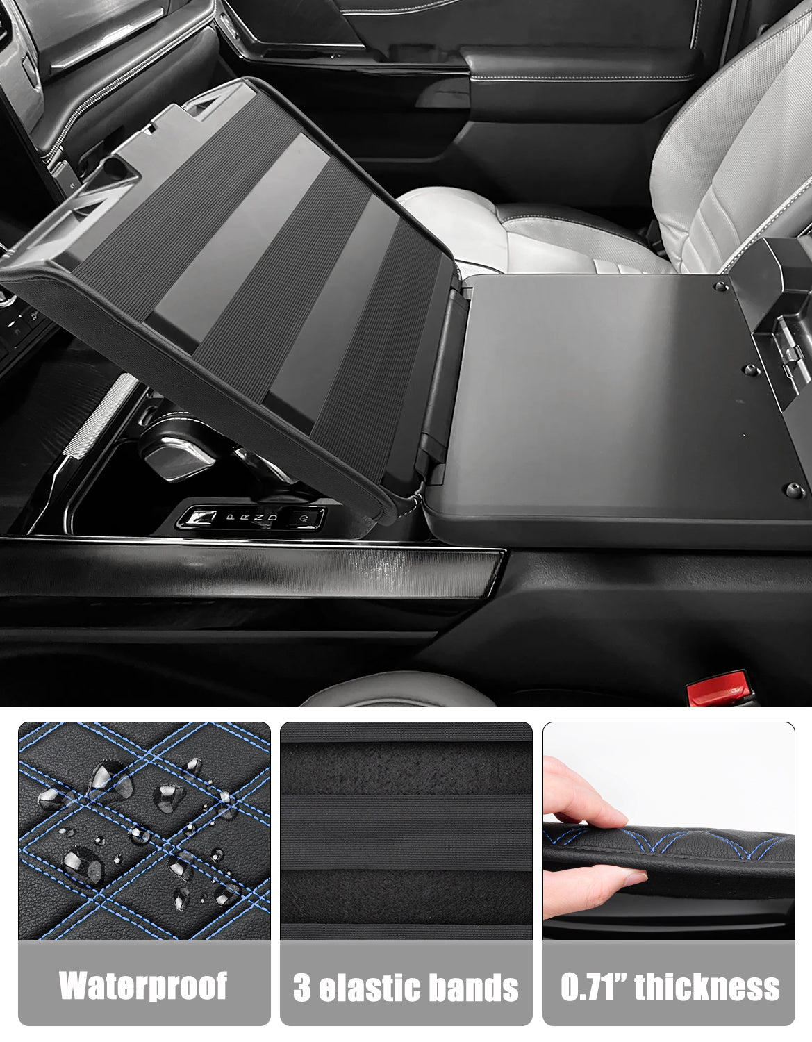 KBH Center Work Surface Armrest Cushion for 2021-2026 Ford F150, 2022-2026 F150 Lightning