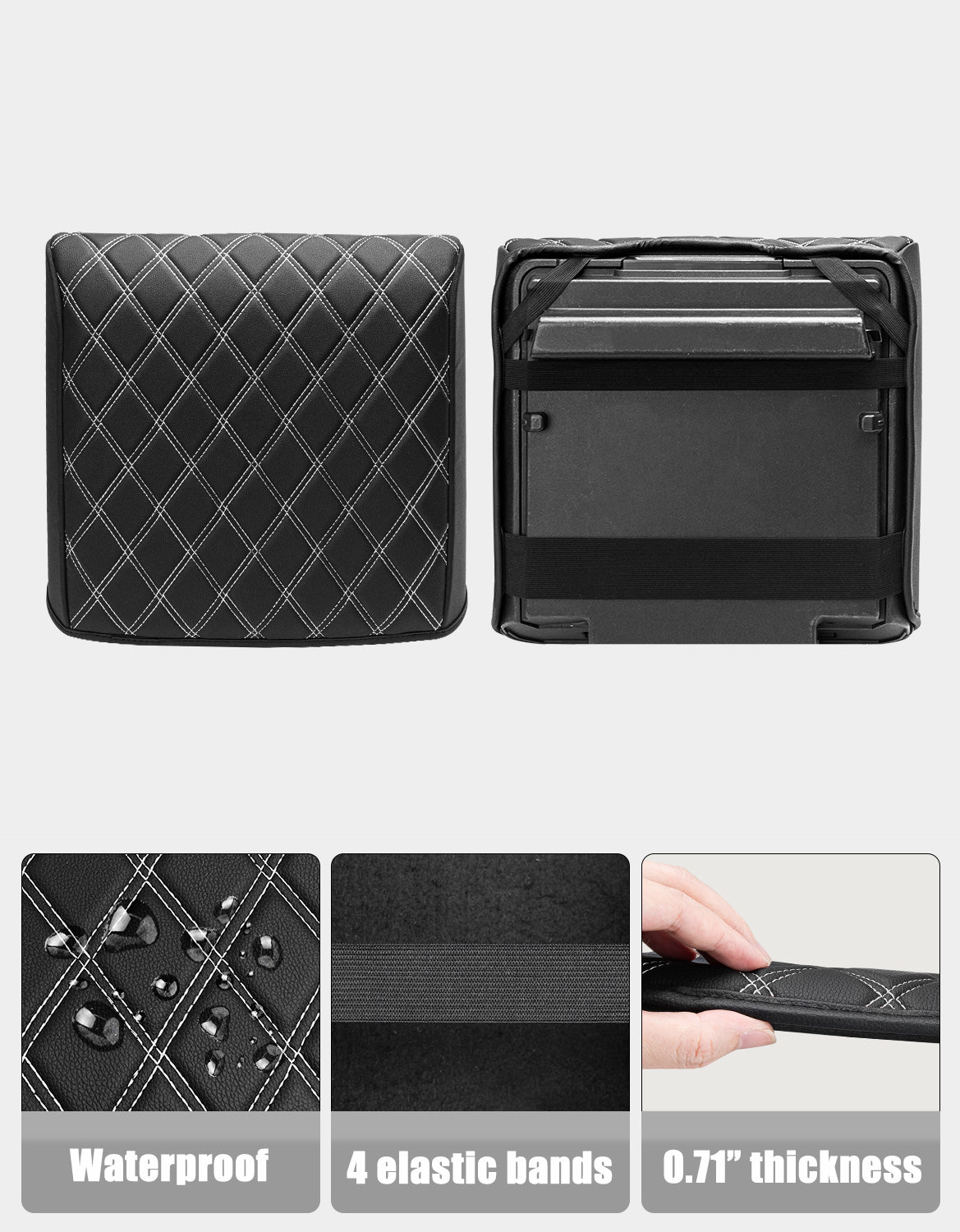 KBH Center Console Armrest Cover Pad for Bucket Seat 2021-2025 Ford F-150