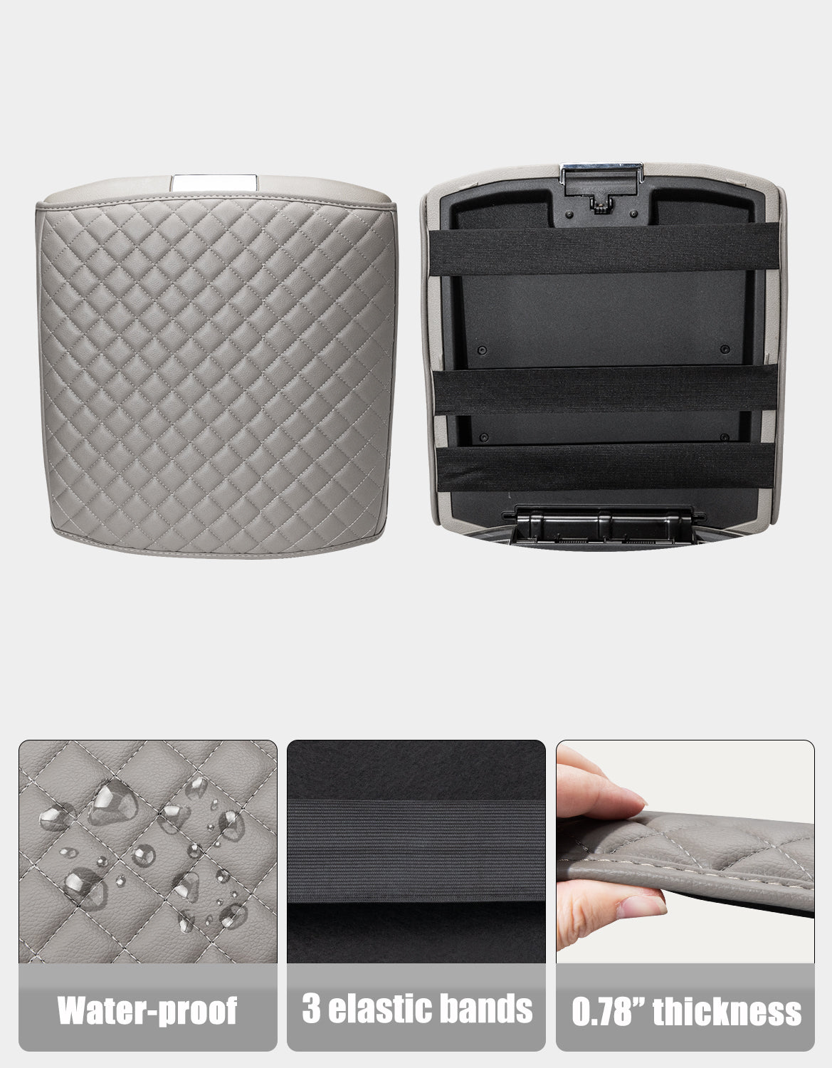 KBH Center Console Armrest Cover Pad Cushion Protector for Bucket Seat 2009-2018 Dodge RAM 1500 2500 3500