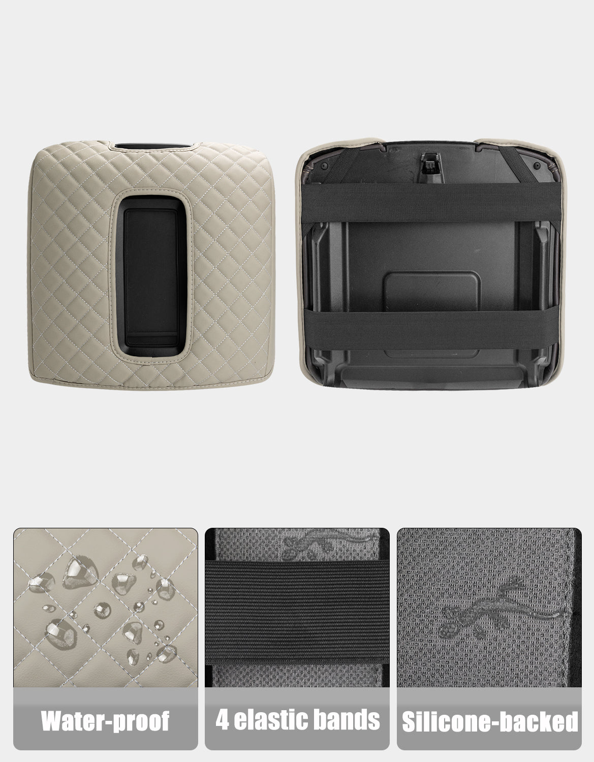 Center Console Armrest Cover Pad for Bucket Seat 2014-2018 Chevy Silverado 1500 2500 3500,2014-2018 GMC Sierra 1500 2500 3500,2015-2020 Tahoe/Yukon/Suburban