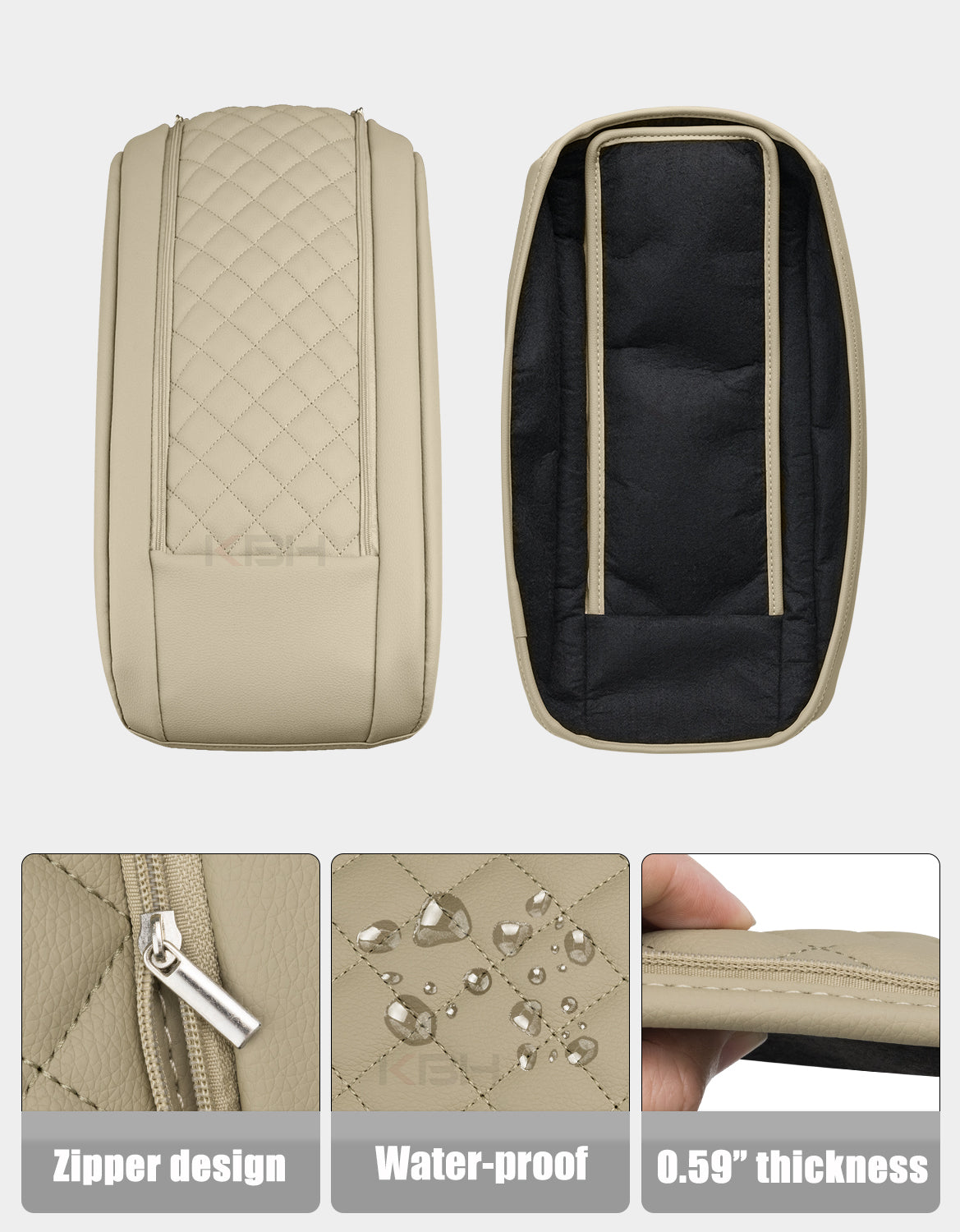 Center Console Armrest Cover Pad for Toyota Highlander 2020-2025