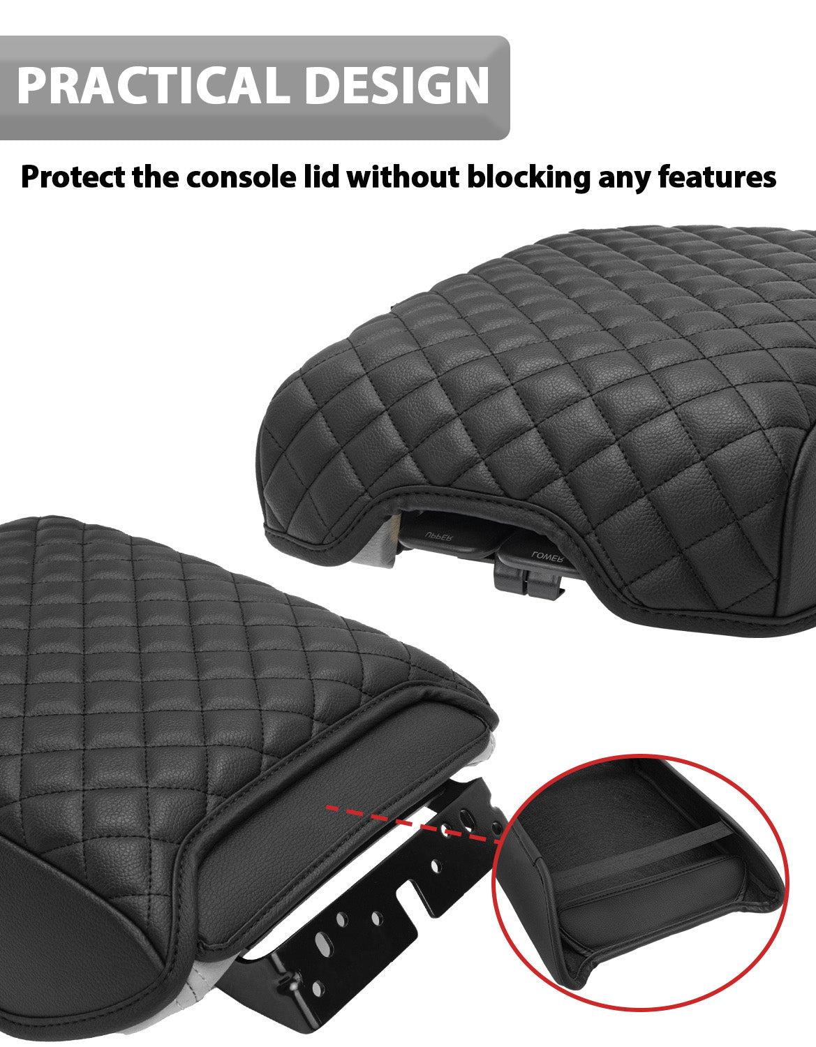 A KB クッション Center Console Armrest Cover Cushion Pad Protector for 2013-2020