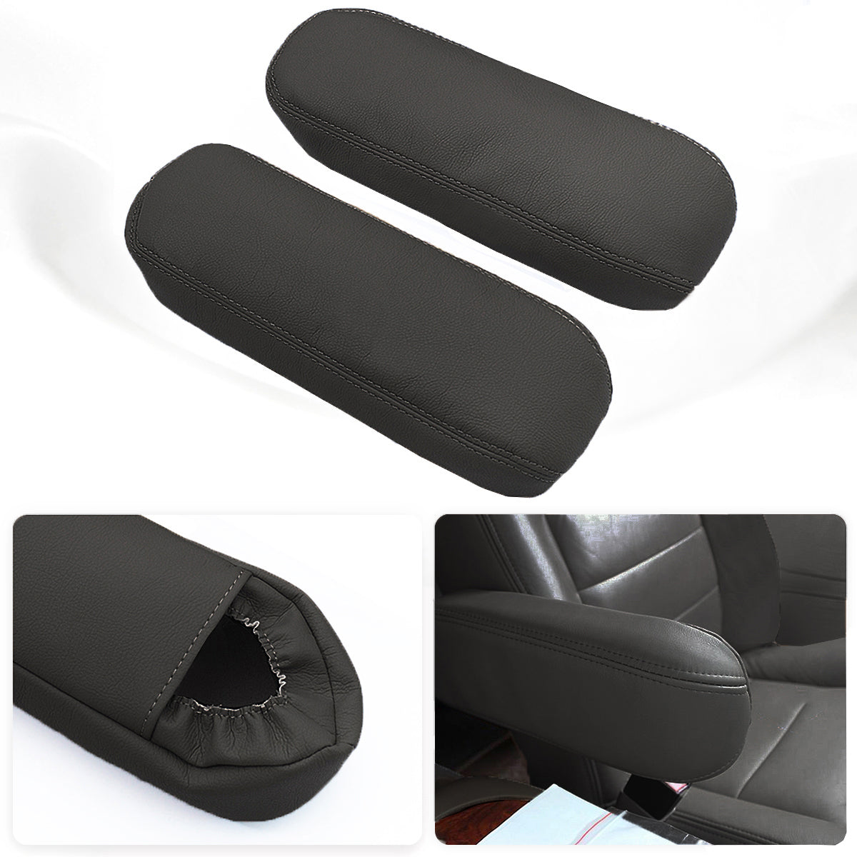 KBH Seat Armrest Cover for Ford 1999-2007 F250/F350/F450 Lariat,2002-2006 F250/F350/F450 XLT Sport,2000-2005 Excursion Limited XLT